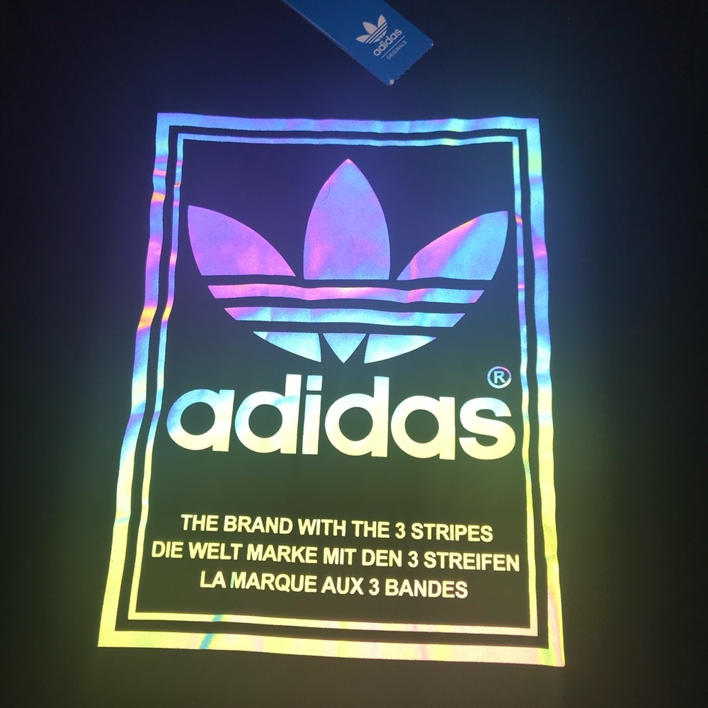 BLACK COLORED HOLOGRAPHIC ADIDAS  SHIRT